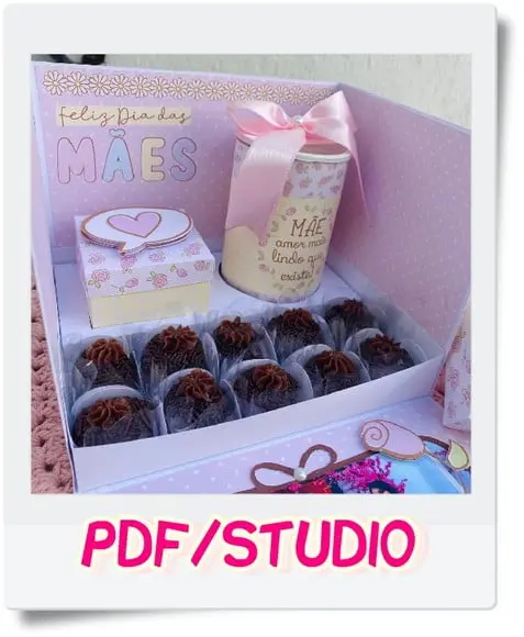 Arquivo de corte Caixa Surpresa- Dia das Mães Studio/PDF
