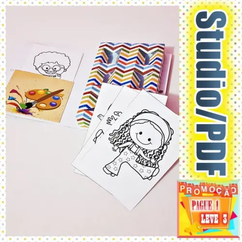 Arquivo de corte kit de colorir Dia das Crianças