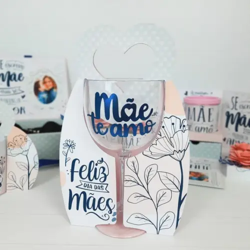 Arquivo de corte Sacola Porta taça de gin Dia das Mães