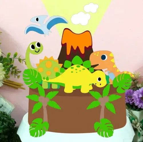 Arquivo de Corte Topo de Bolo Dinossauro Baby *Studio