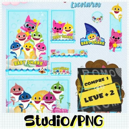 Arquivo Etiqueta Escolar Baby Shark