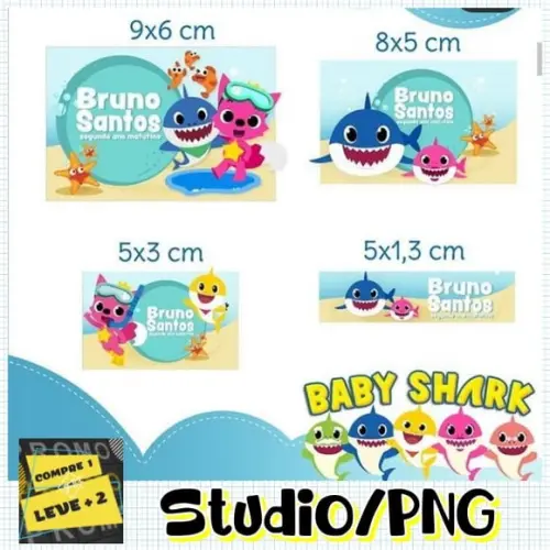 Arquivo Etiqueta Escolar Baby Shark