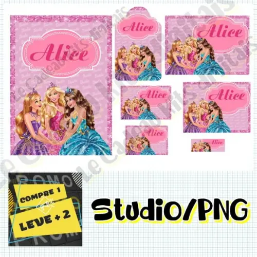 Arquivo Etiqueta Escolar Barbie