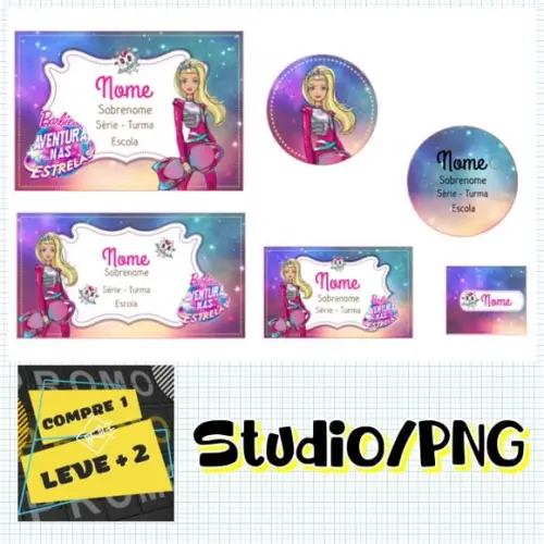 Arquivo Etiqueta Escolar Barbie