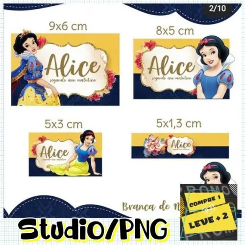 Arquivo Etiqueta Escolar Branca de Neve Clássica