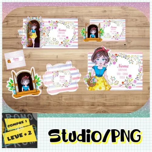 Arquivo Etiqueta Escolar Branca de Neve Cute Baby