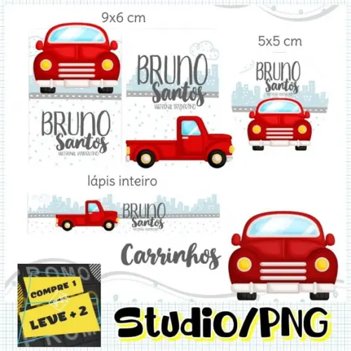 Arquivo Etiqueta Escolar Carrinhos Brinquedos