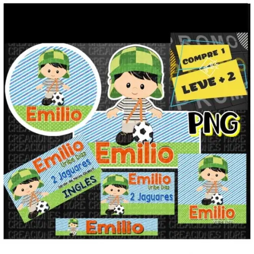 Arquivo Etiqueta Escolar Chaves