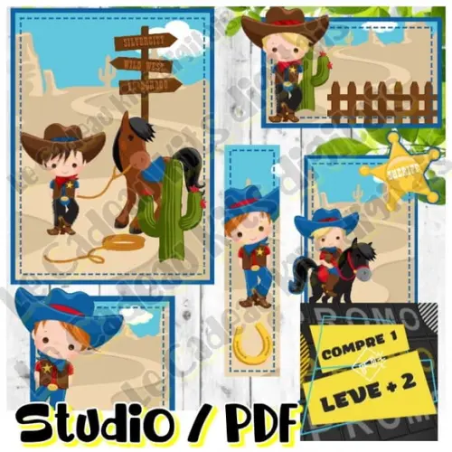 Arquivo Etiqueta Escolar Cowboy Fazendinha Vaqueiro