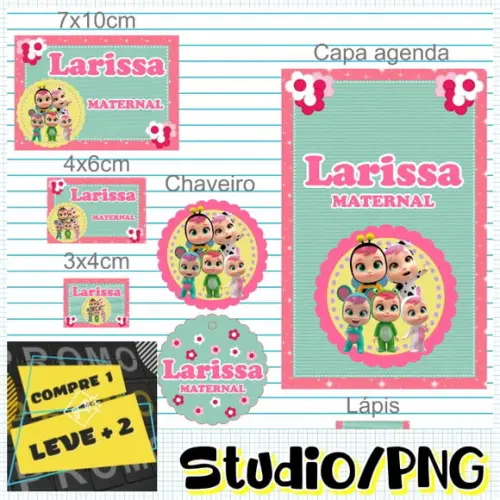 Arquivo Etiqueta Escolar Cry Babies Bebes Llorones