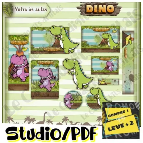 Arquivo Etiqueta Escolar Dinossauro Dino Baby Cute