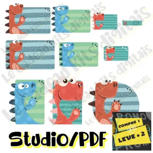 Arquivo Etiqueta Escolar Dinossauro Dino Baby Cute