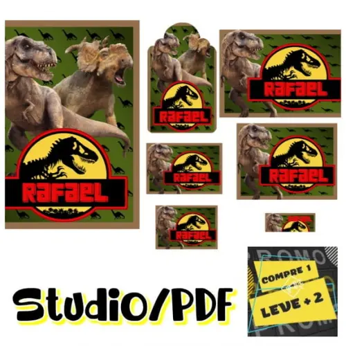 Arquivo Etiqueta Escolar Dinossauro Dino Jurassic Park