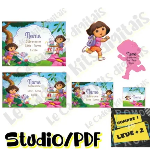 Arquivo Etiqueta Escolar Dora Aventureira