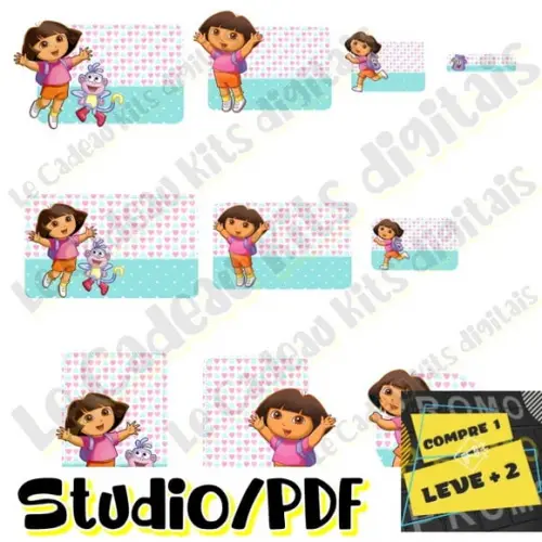 Arquivo Etiqueta Escolar Dora Aventureira