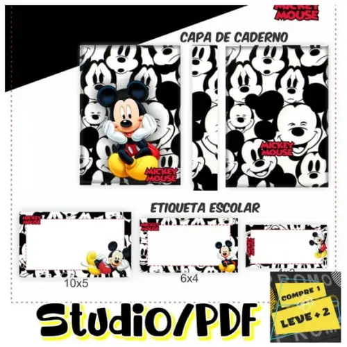 Arquivo Etiqueta Escolar Mickey