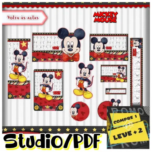 Arquivo Etiqueta Escolar Mickey
