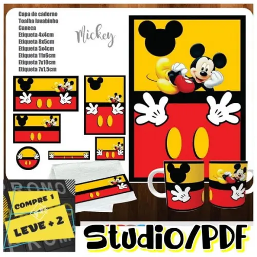 Arquivo Etiqueta Escolar Mickey