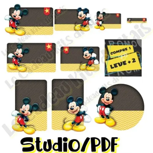 Arquivo Etiqueta Escolar Mickey