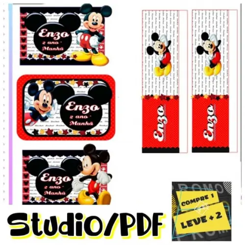 Arquivo Etiqueta Escolar Mickey