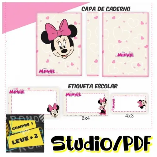 Arquivo Etiqueta Escolar Minnie Rosa