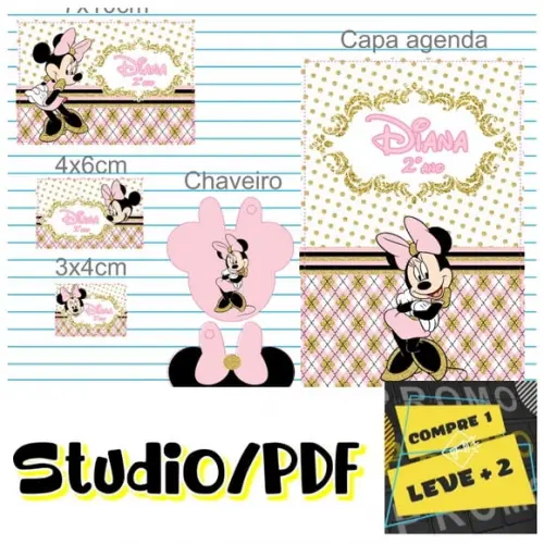 Arquivo Etiqueta Escolar Minnie Rosa
