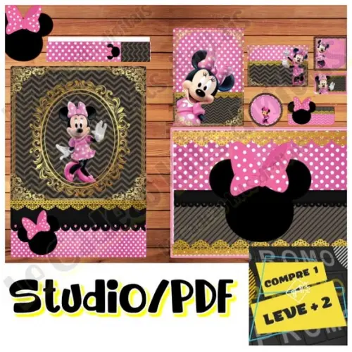 Arquivo Etiqueta Escolar Minnie Rosa