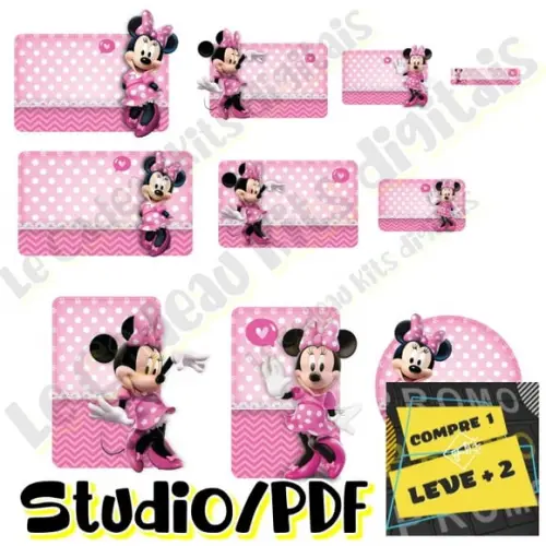 Arquivo Etiqueta Escolar Minnie Rosa