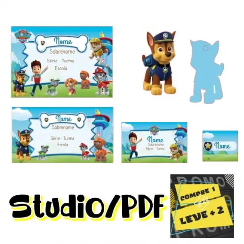 Arquivo Etiqueta Escolar Patrulha Canina