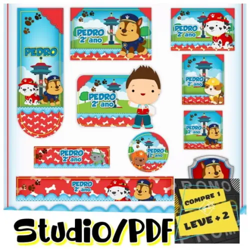 Arquivo Etiqueta Escolar Patrulha Canina Cute Baby Bebê