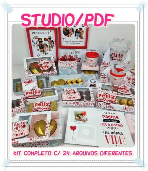 Arquivo Kit Caixa Dia dos namorados **Studio/PDF