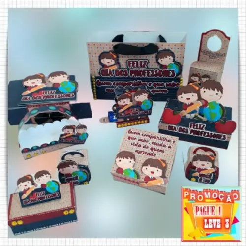 Arquivo Kit Caixas Dia dos Professores *Studio/PDF/PNG*