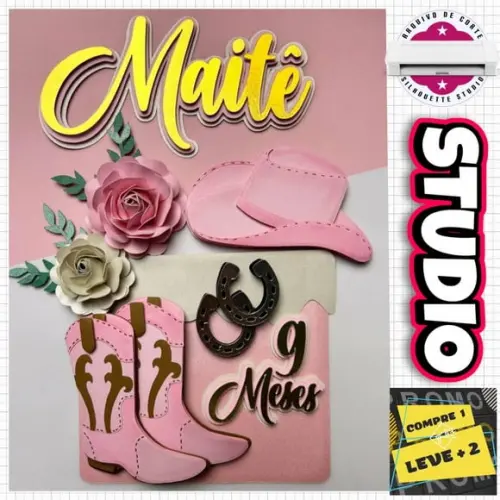 Arquivo Topo de Bolo Cowgirl Vaqueira Boiadeira Country