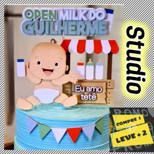 Arquivo Topo de Bolo Eu Amo Tetê em Camadas Studio e pdf