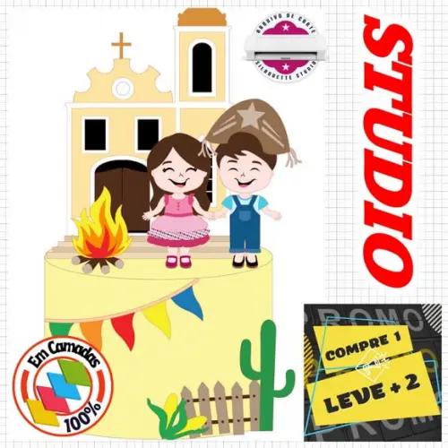 Arquivo Topo de Bolo Junino Menina e Menino Casal na Igreja