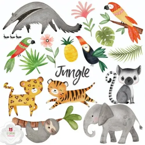 Kit Digital Animais Selva