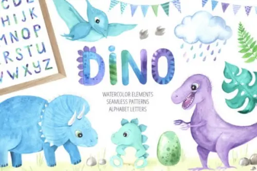 Kit digital Dinossauro - Cute - baby