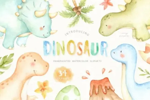 Kit digital Dinossauro - Cute - baby