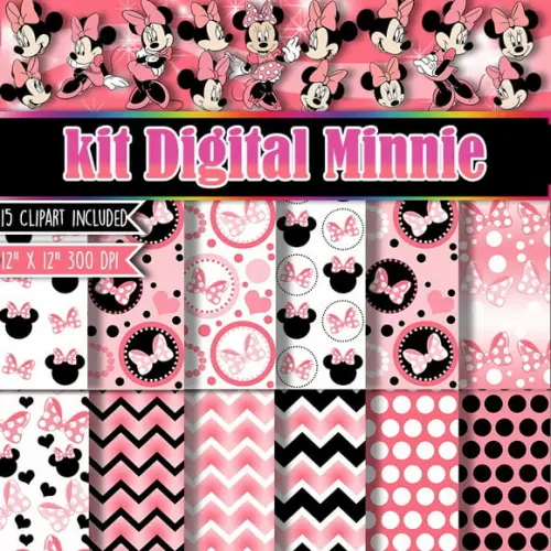 Kit digital Minnie Rosa / PINK