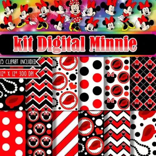 Kit digital Minnie Vermelha