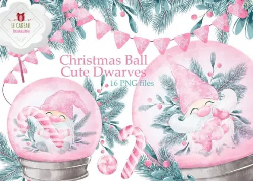 Kit digital Natal Rosa
