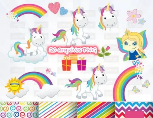 Kit Digital Unicórnio baby / Cute