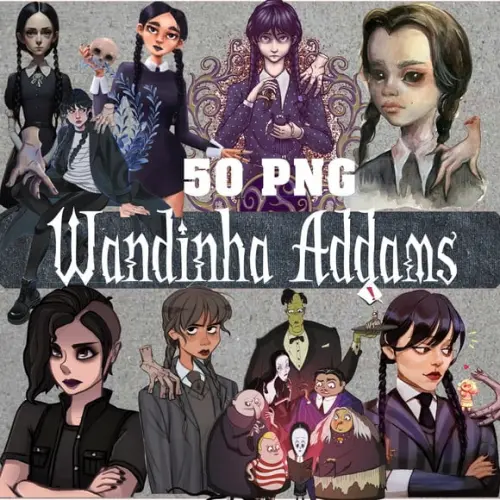 Kit Digital Wandinha Wednesday Familia Addams