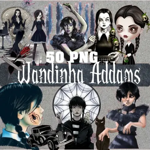 Kit Digital Wandinha Wednesday Familia Addams