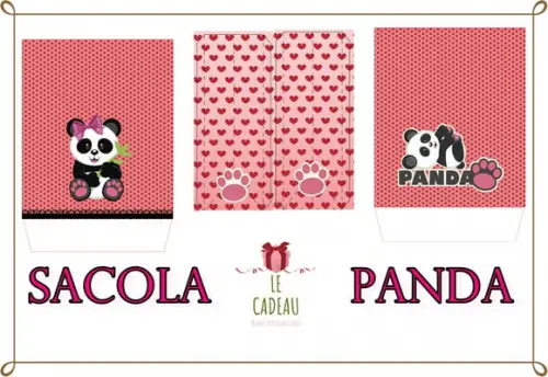 Arquivo de corte Sacola panda rosa Studio