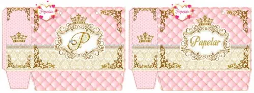 Arquivo de corte Sacola Realeza rosa (M e G) Studio/PDF/PNG