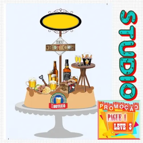 Arquivo de Corte Topo de Bolo Boteco Studio