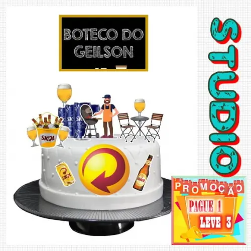 Arquivo de Corte Topo de Bolo Boteco Studio