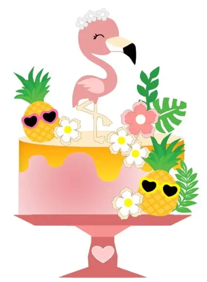 Arquivo de Corte Topo de Bolo Flamingo Studio