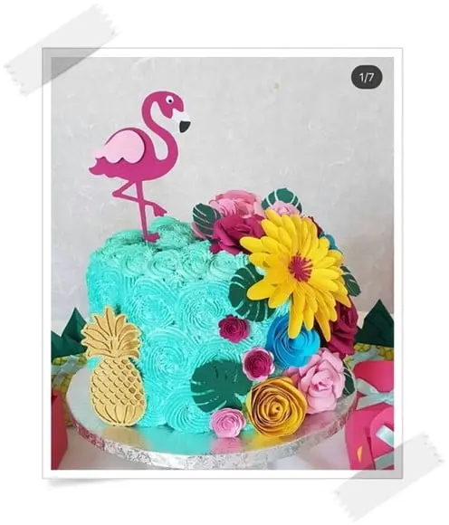 Arquivo de Corte Topo de Bolo Flamingo Studio